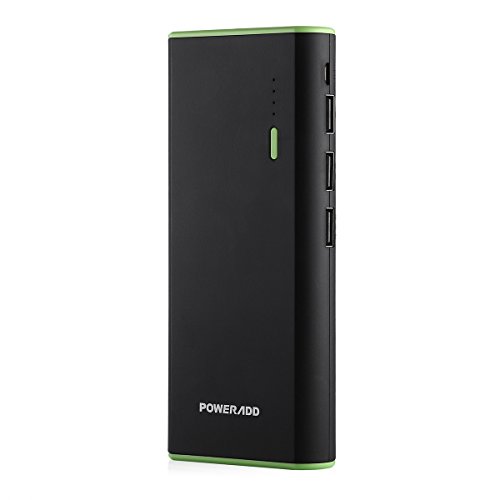 Poweradd- Cargador Móvil Portátil Batería Externa 10000mAh (3 USB ,5V 2A, Más 2.5A, con la Linterna) Carga rápida para iPhone 7, iPad, Samsung, Móviles Inteligentes y Tabletas (Negro)