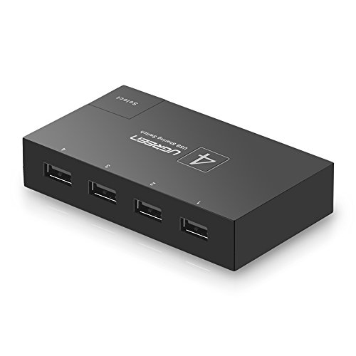 UGREEN 4x1 Conmutador Usb 2.0 Switch para Impresoras, Escáneres, Plóteres, Compatible con Windows 10/ 8/ 7/ xp/ Vista, Mac OS 8.6 y una versión superior (4 entradas y 1 salida)