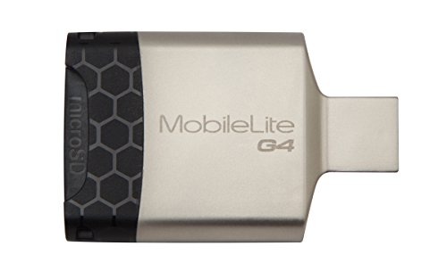 Kingston MobileLite G4 - Lector de tarjetas de memoria (USB 3.0, SDHC, microSD), negro y gris