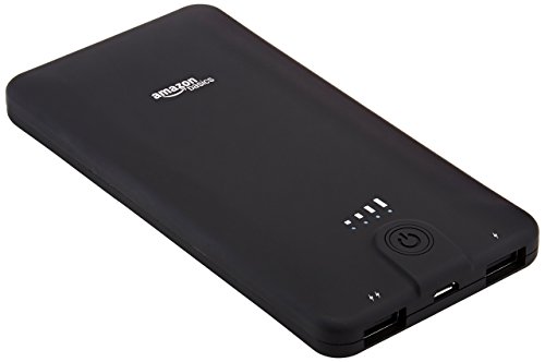 AmazonBasics - Cargador de batería externo portátil (10.000 mAh, 2 puertos USB), negro
