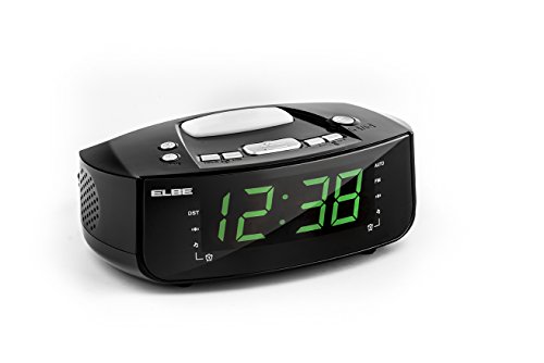 Elbe CR-396 - Radio despertador con cargador USB, color negro