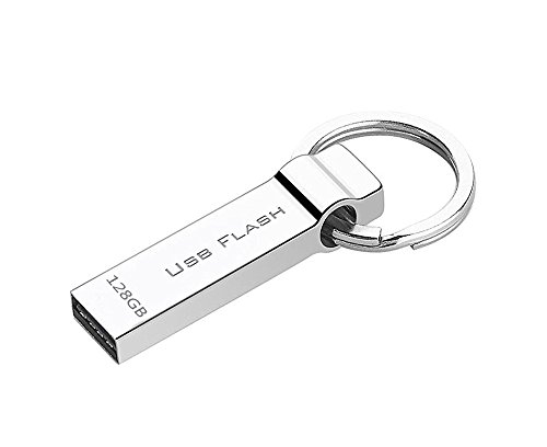 Elevavie Memoria flash USB de 128GB con Llavero Meta (128GB, silver ring)