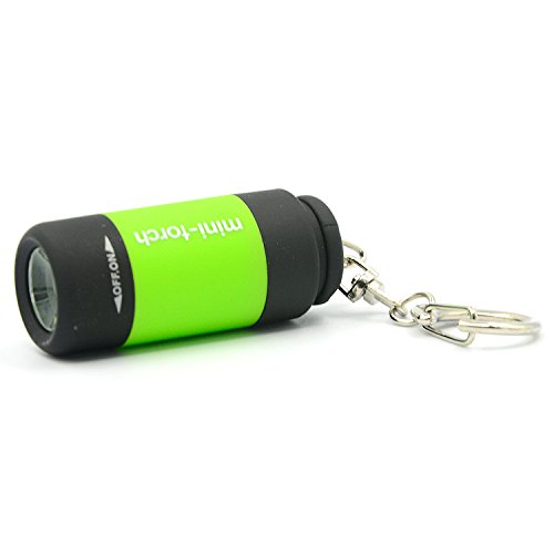 Asiv Portatil USB Recargable Mini Linterna LED de la Lampara Del Anillo Llavero Verde