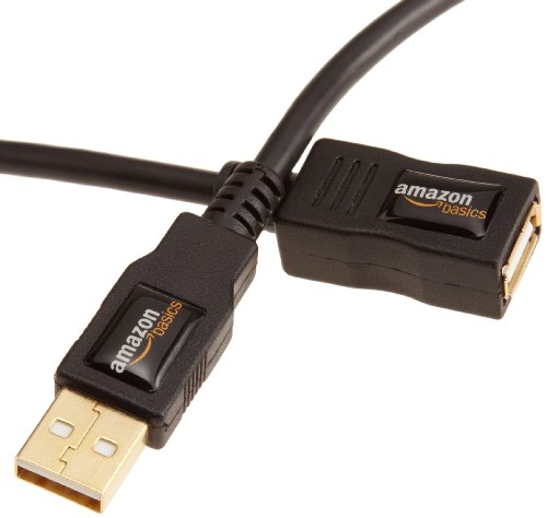 AmazonBasics - Cable alargador USB 2.0 tipo A (1 m), negro