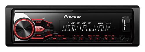 Pioneer MVH-180UI - Radio auto con entrada AUX para iPod/iPhone (50 W x 4 W, 4 vías, USB), negro