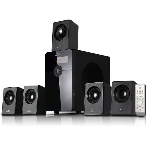 AUNA HF583 Sistema sonido multicanal Home Cinema 5.1 (70W RMS, entrada USB SD MP3, radio FM, subwoofer 10cm 4