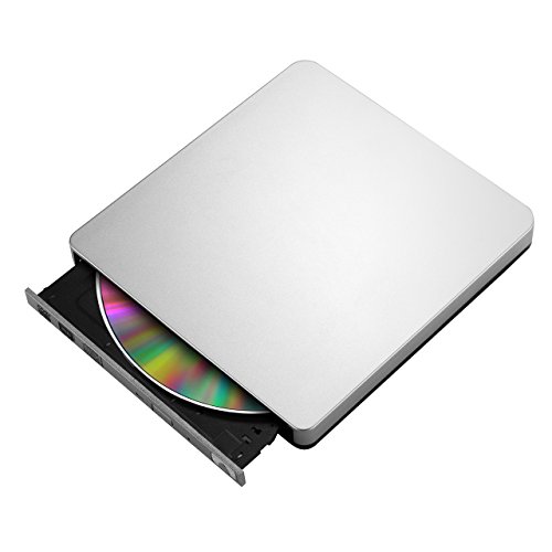 Grabadora Reproductor USB 3.0 Externa de CD DVD, Unidad Lector Portátil con Cable USB 3.0 ,(24X CD, 8X DVD, 16X CD-RW, 8X DVD+/-R) Corrección de errores y Reducción de ruido para Apple Macbook, Macbook Pro, Macbook Air u Otro Ordenador Portátil .