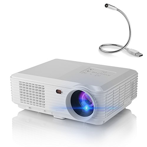 Proyector LED HD, Yokkao® 4600Lúmenes Resolución 1280 x 800 Contraste 10.000:1 Soporta AV/ USB/ HDMI/ VGA/ TV para Casa / Oficina / Colegios / etc.