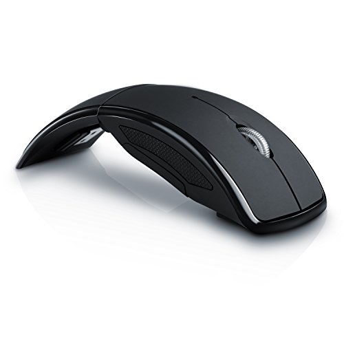 Aplic - ratón plegable inalámbrico para portátil | óptico | diseño ergonómico | 1200dpi | USB nano receptor 2,4GHz | sin cable | inalámbrico | negro