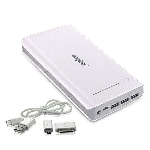Sunydeal 30000mAh PowerBank 3 USB 1/2.1/2.1A Salida Batería Externa Cargador Portátil Banco de la Energía con 3 Puertos USB para iPhone, iPad Mini, Samsung, Nexus, BQ, Xiaomi, HTC y más Smartphone 5V Tablets GPS Bluetooth Altavoz -Blanco