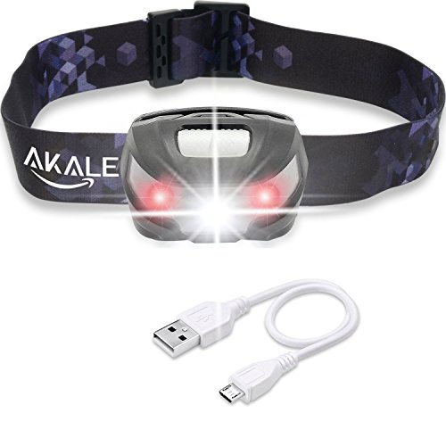 USB Linterna Frontal LED CREE, Recargable por USB, Súper brillante, ligera y confortable, fácil de usar - Perfecta para correr, caminar, ir de acampada, leer, hacer senderismo, niños, bricolaje y más