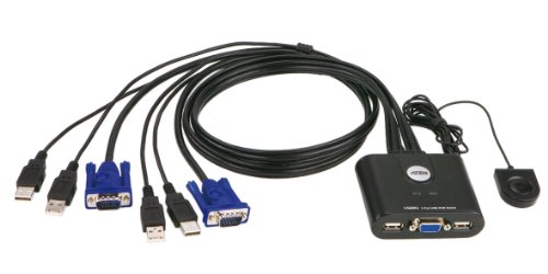 Aten CS22U - Conmutador KVM de 2 puertos USB, negro
