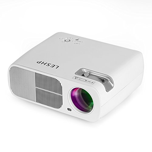 LESHP Mini Proyector LED 1080p HD HDMI / VGA / USB / AV / TV Home Cinema (3200 Lumens, Blanco)