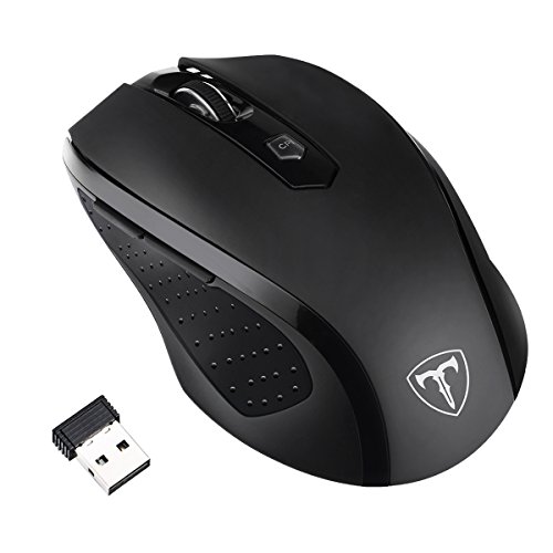 Ratón Óptical Inalámbrico de VicTsing, Portátil y USB Receptor, 6 Niveles de DPI, 5 Botones Programable