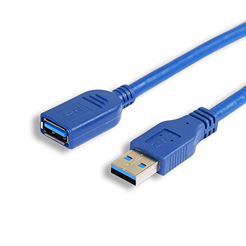 Zheino 0.5M Cable de Extensión Cable alargador USB 3.0 Macho a Hembra USB 3.0 Extension Cable AM para AF Super Velocidad USB 3.0 Macho a Hembra Cable de Datos 5 Gbps para PC de Sobremesa (Azul)