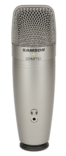 Samson C01U Pro - Micrófono de condensador (USB, 16-bit, 44.1/48 kHz, Plug-and-Play), color plateado