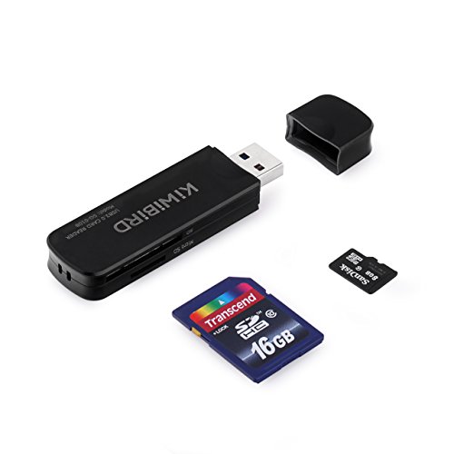 [Nuevo lanzamiento] KiWiBiRD USB 3.0 (3.1 Gen 1) lector de tarjetas de Super-velocidad 8-in-1 for SDXC, SD, MMC, RS-MMC, SDHC, Micro SD, Micro SDXC, Micro SDHC Cards [Supports UHS-I Cards] - negro