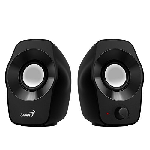 Genius SP-J120 - Altavoces (Negro, Mesa/estante, PC, Alámbrico, USB/3,5mm)