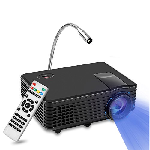 Mini Proyector LED, Yokkao® Videoproyector Portátil LED LCD a todo color con 800 Lúmenes, Proyector multimedia portátil Home Cinema soporta TV / HDMI / USB / VGA + Lamparita LED de regalo (Color negro)