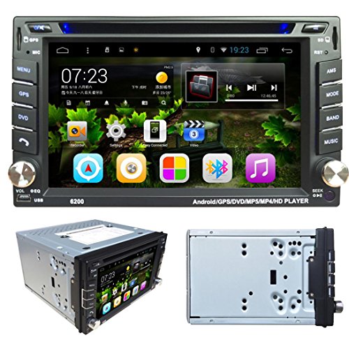 Lacaca 6.2 pantalla táctil Android 4.4 doble DIN en Dash Soporte de la radio de coche reproductor estéreo reproductor de DVD de navegación GPS Bluetooth WIFI 3 G Radio de coche USB, SD, cámara de visión trasera de entrada